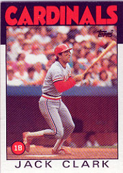 1986 Topps Baseball Cards      350     Jack Clark